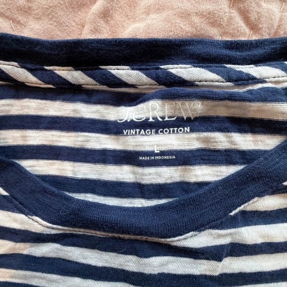 J. Crew Blue and White Striped Tee - Picture 2 of 5